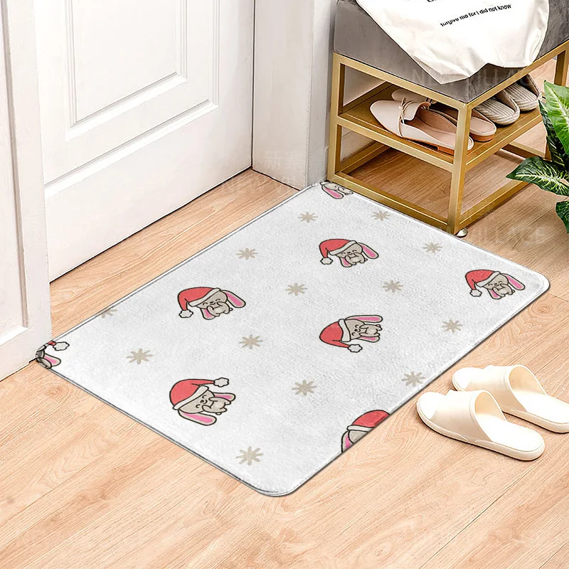 House entrance carpet Home door mat Living Room Bath Foot bathroom non-slip water absorption rugs bath Merry Christmas winter