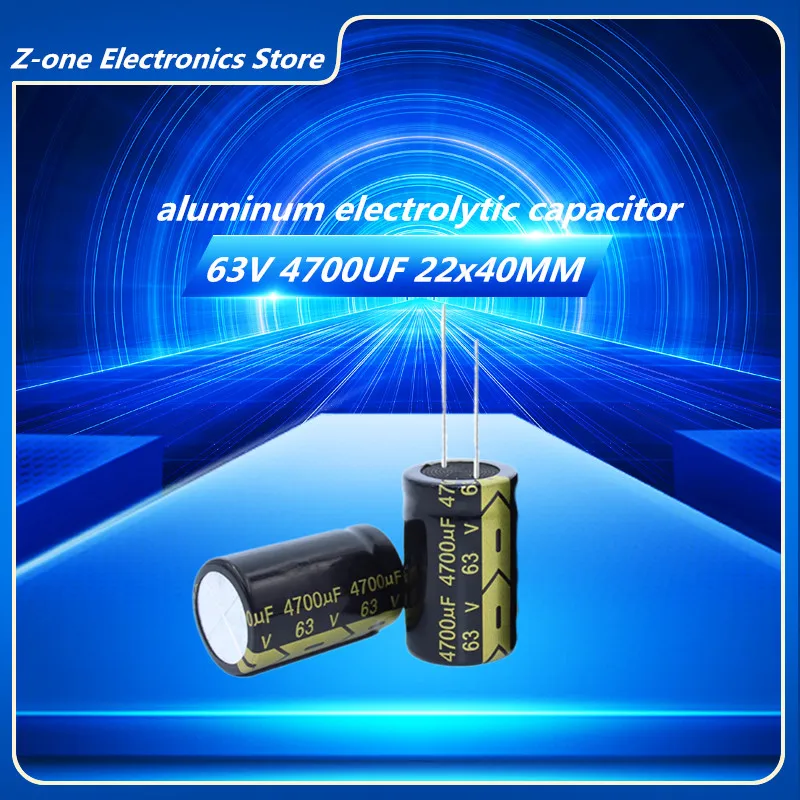 

2-10pcs Higt quality 63V4700UF 63V 4700UF 22*40MM low ESR/impedance high frequency aluminum electrolytic capacitor