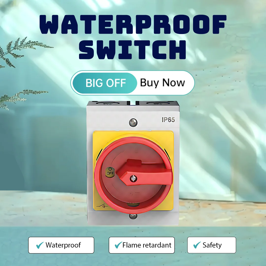 IP65 Waterproof Disconnect Isolator Switches 16A 4pole Padlock Rotary Cam Switch Electrical Load Safety Switch