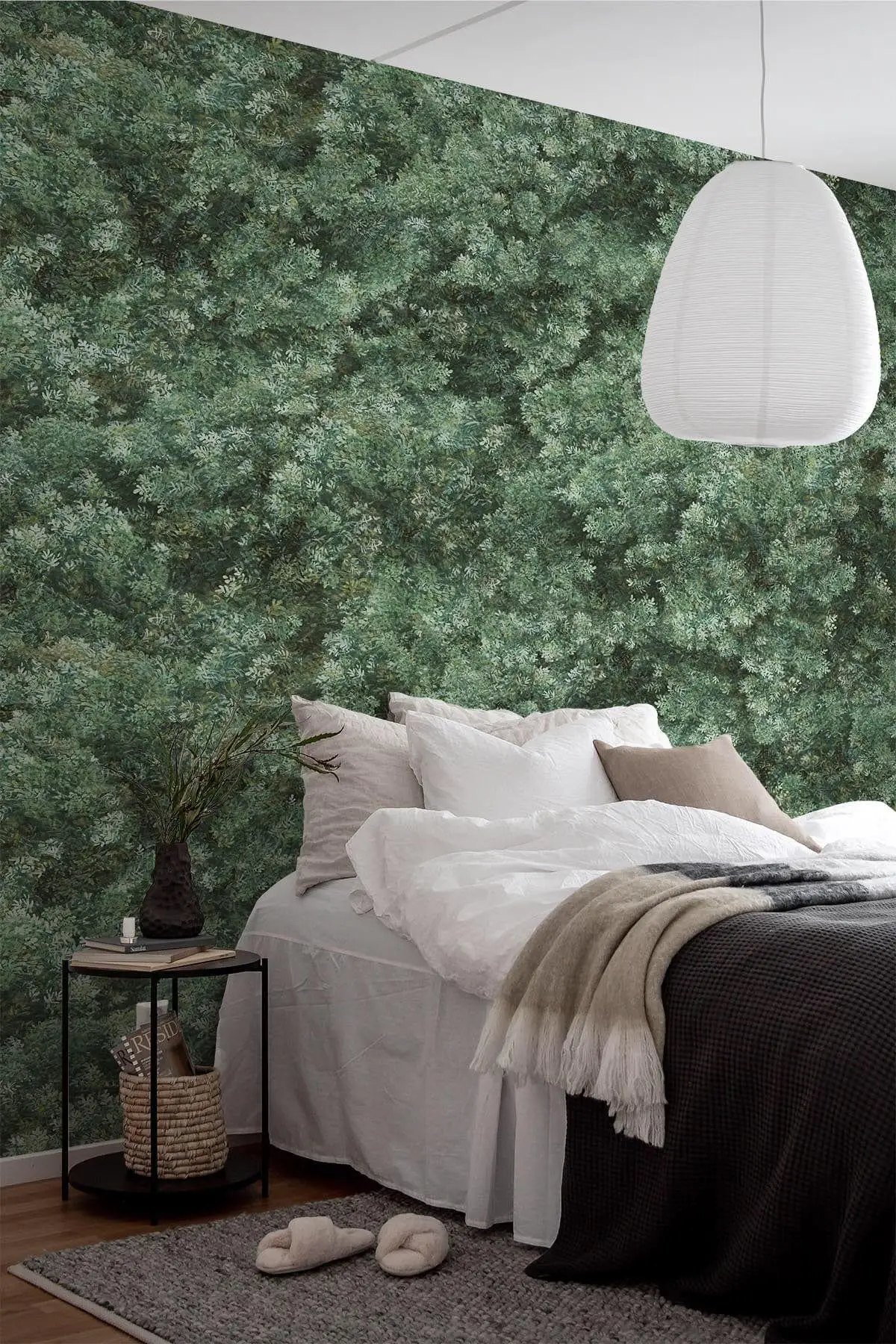 Customized High-End Mural Tropical Jungle Green beige plant forest Wallpaper Children's Room Home Decoration painting