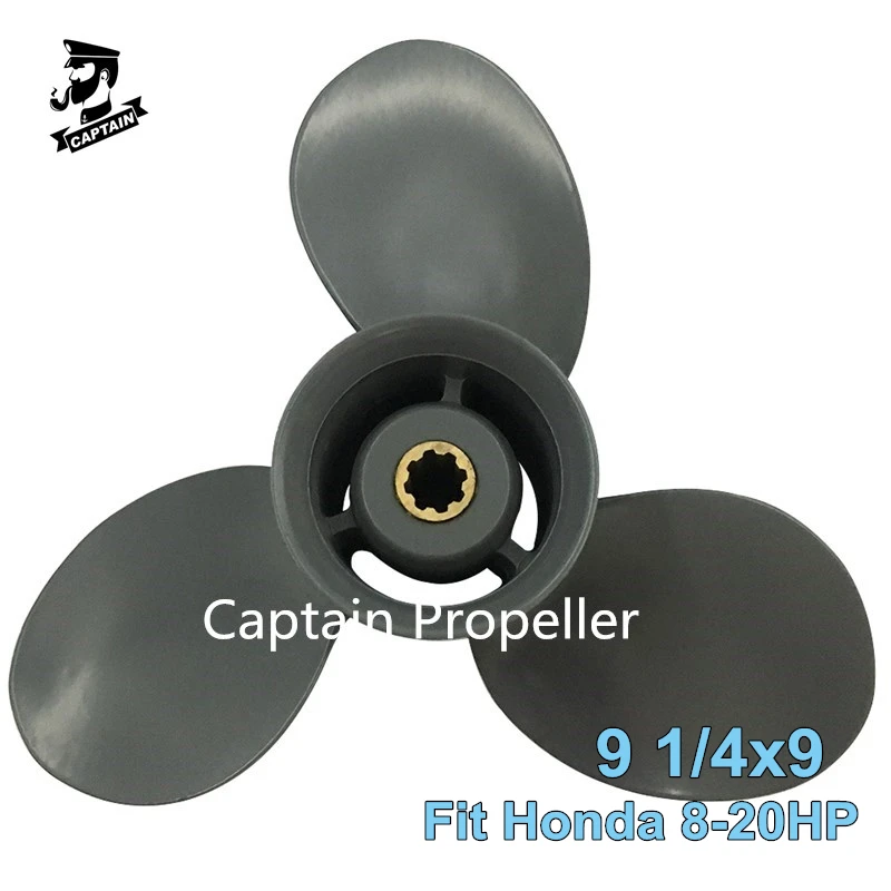 Captain Boat Propeller 9 1/4X11 Fit Honda Outboard Engine BF8D/BF9.9D BF15A BF20 8 Tooth Spline RH Marine Part Aluminum 3 Blades