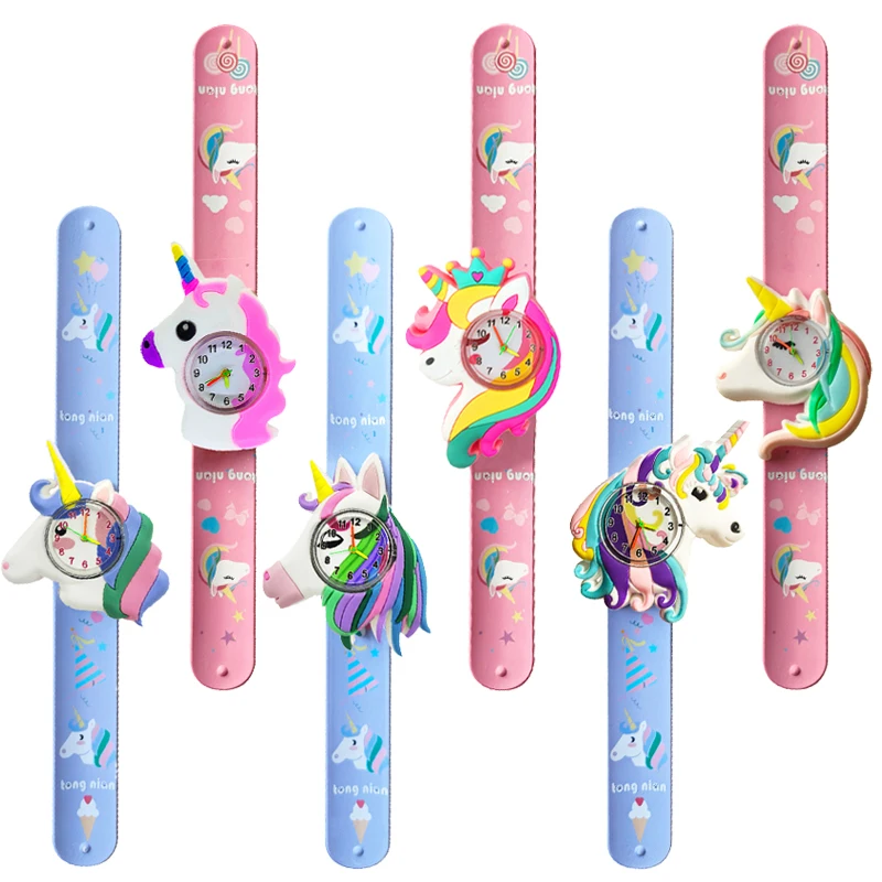 Cartoon Unicorn Series Toys Children Boys Girls Watches Elementary School Students Exam Watches Kids Quartz Electronic Clock