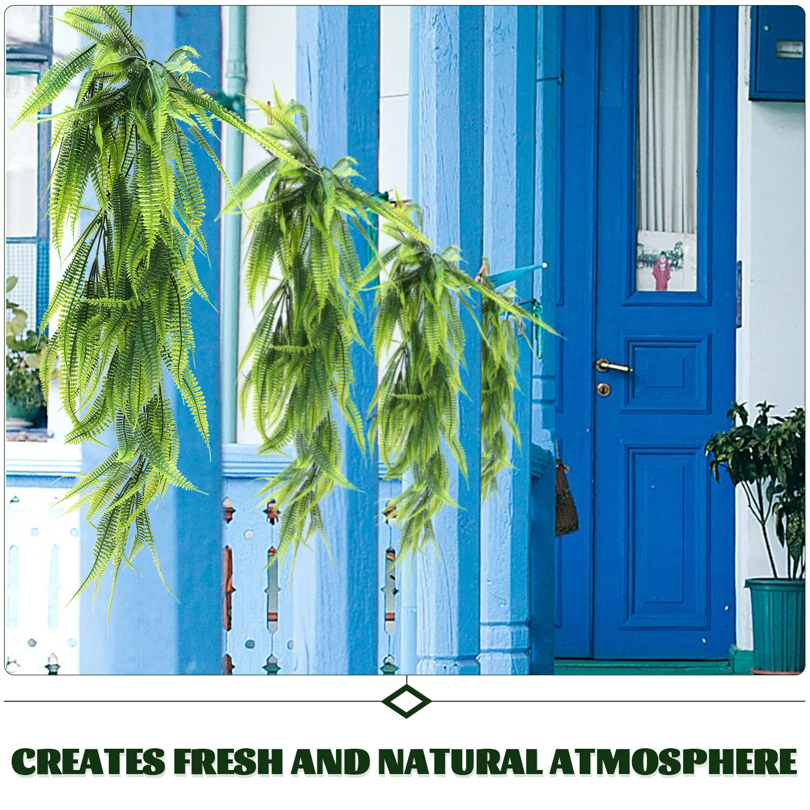 

Artificial Grass Wall Hanging Vines Decor Leaf Plants Faux Greenery Stems Indoor
