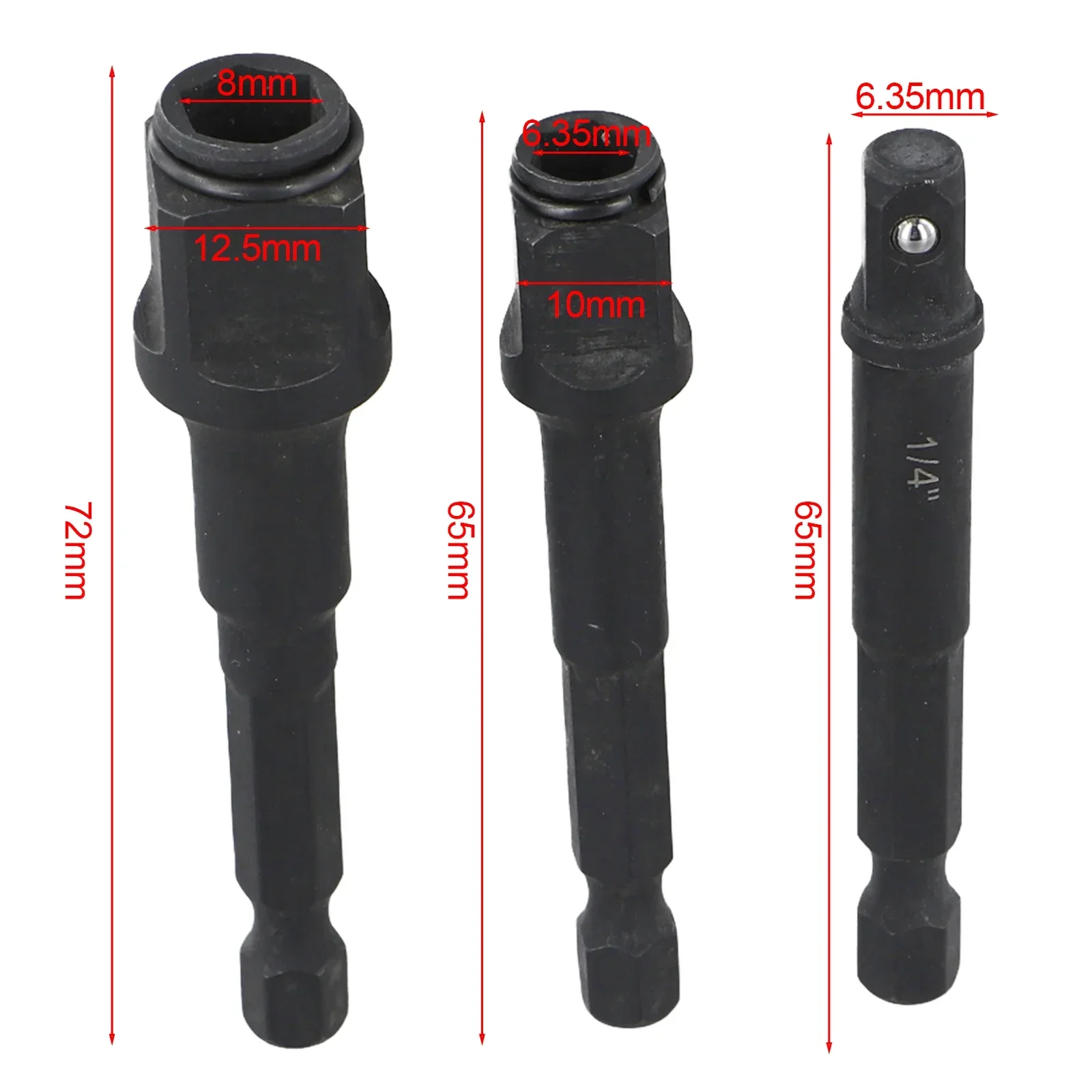 Compact Socket Adapter for Mechanics Chrome Vanadium Steel with Magnetic Grip for 1/4 3/8 1/2 Drive Applications