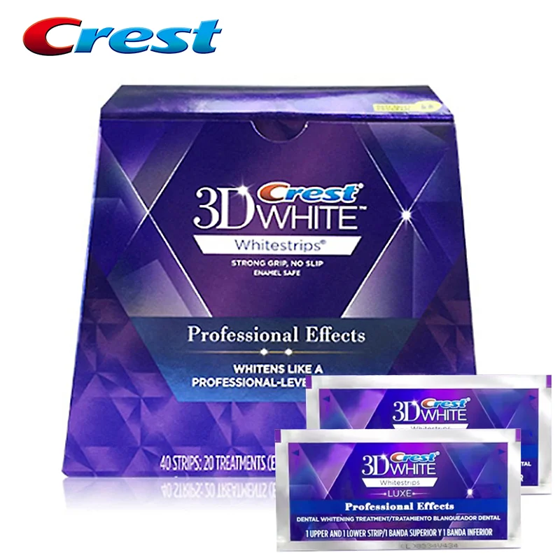 Crest Weiße Zahnaufhellungsstreifen 3D Weiß Professionelle Effekte Zahnaufhellungsstreifen Dentalset Mundhygiene Pflege Whitestrips