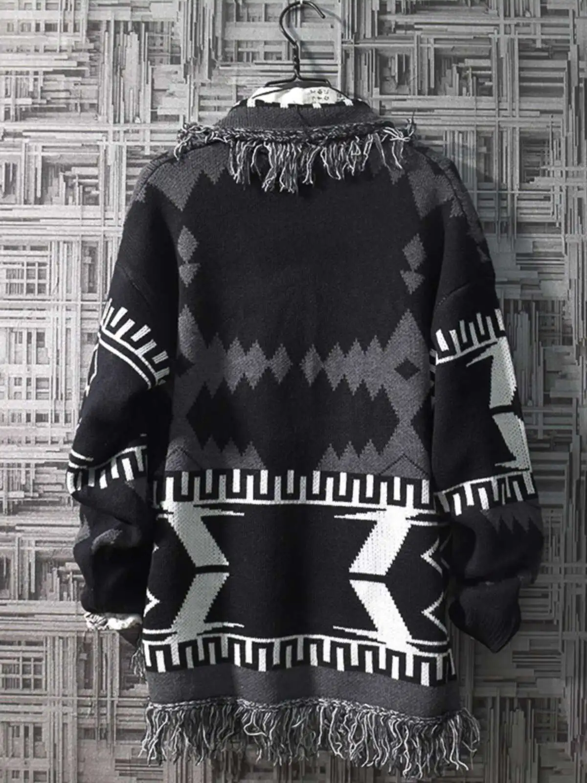 Autumn And Winter Ethnic Style Knitted Sweater Chinese Style Cardigan, Korean Casual V-neck Internet Famous Sweater, Men's Coat