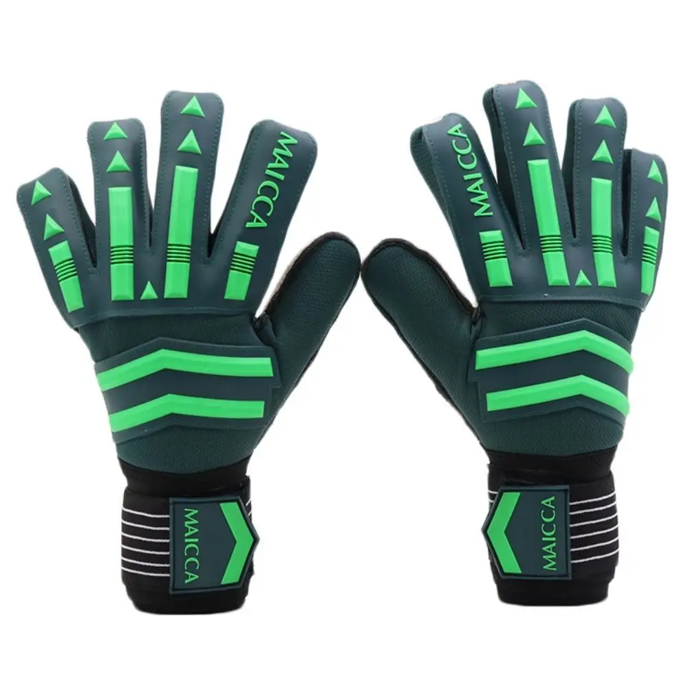 Anti-Slip Goalie Gloves Finger Protection Wear Resistant Latex Gloves Breathable Adjustable Soccer Goalkeeper Gloves Adult