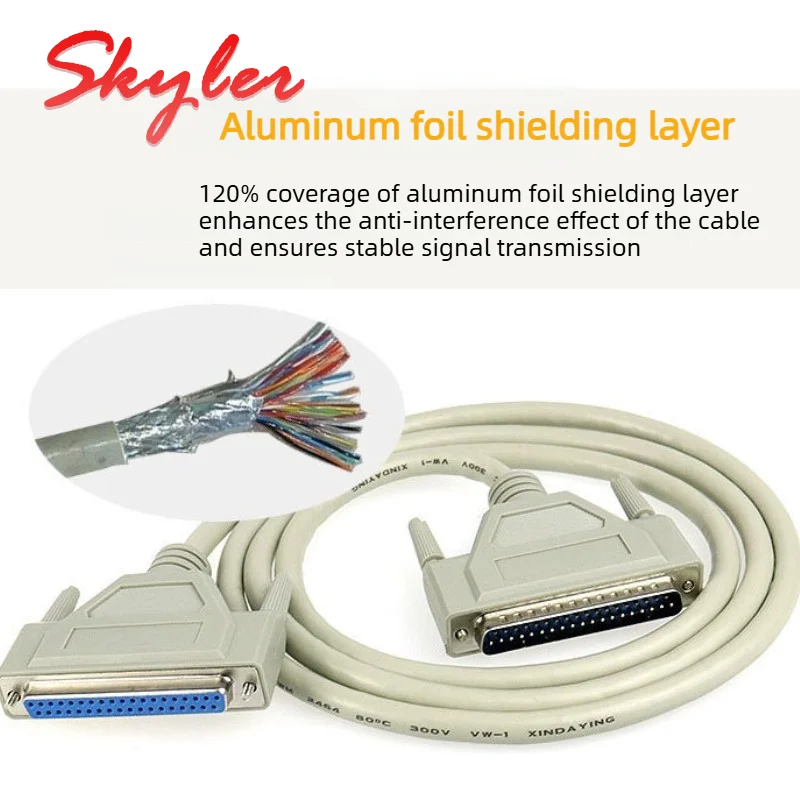 Кабель-удлинитель 26AWG DB37 (штекер-гнездо) для компьютерного сканера, 2 ряда, 37 контактов, высокоскоростной экранированный соединительный провод