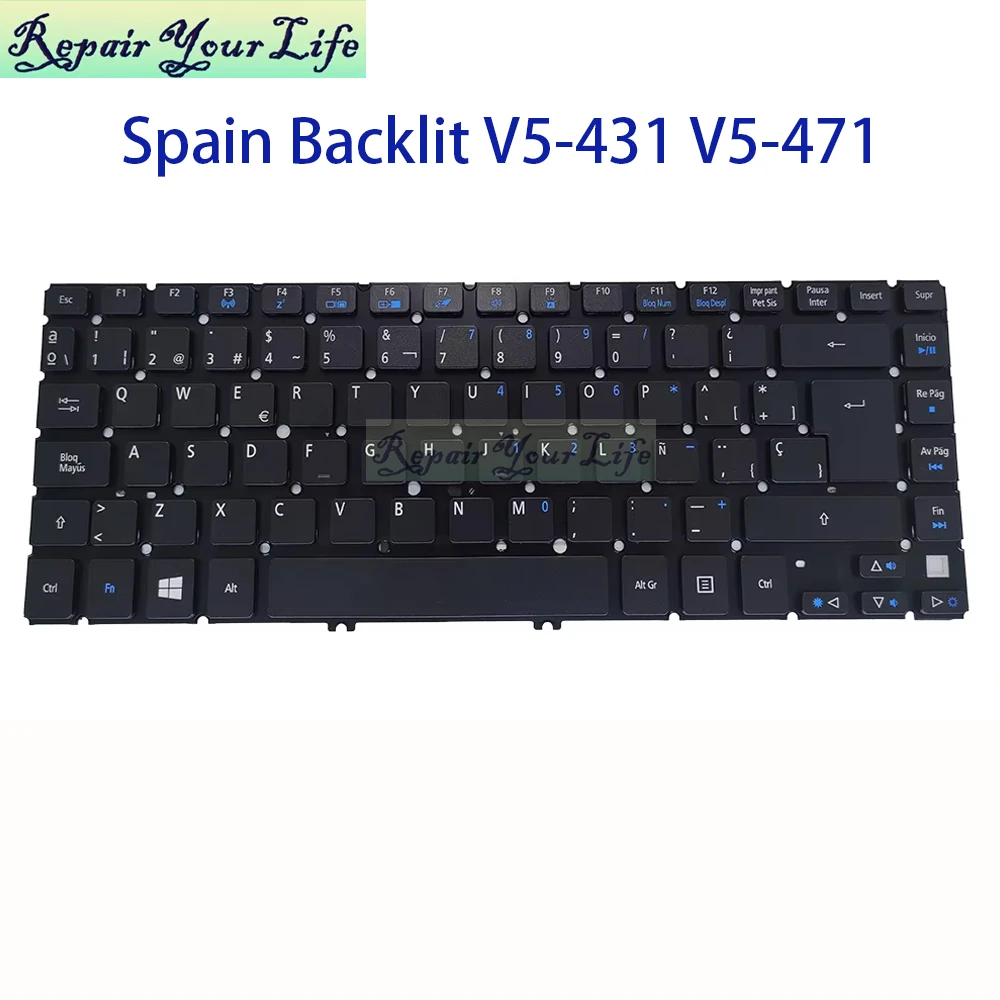 Spanish Keyboard Backlight For Acer Aspire V5-471 V5-431 431P 431PG V5-471G SP/ES Spain Fit Latin 9Z.NBDBW.H0S Notebook Teclado