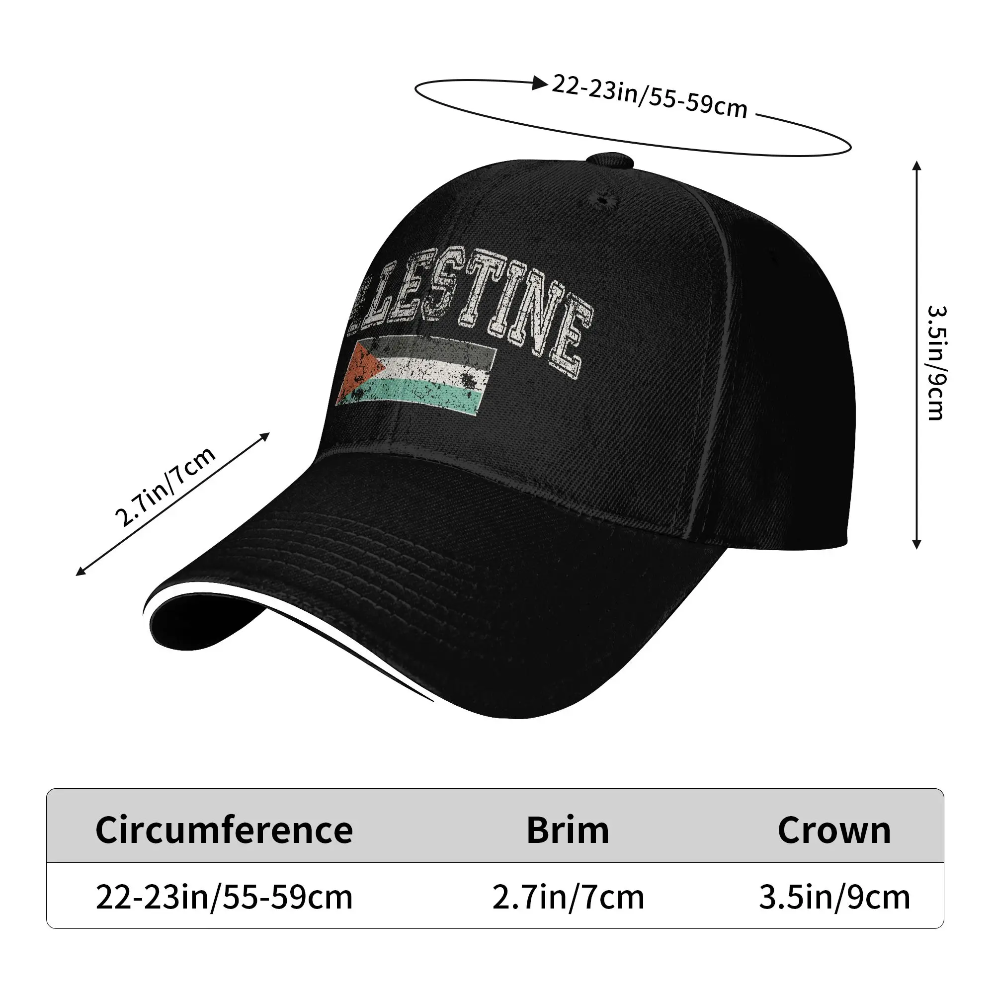 Vintage Retro Faded Palestine Flag Palestinian Casual Baseball Cap Spring  Trucker Hat Hats Female Male Streetwear Baseball Caps view 5