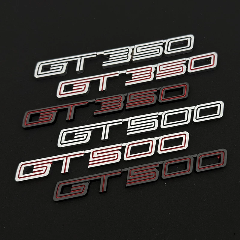 3D Metal Car Sticker GT Rear Trunk Fender Logo Badge Emblem Decals For Ford Mustang Shelby GT GT350 GT500 Parts Accessories