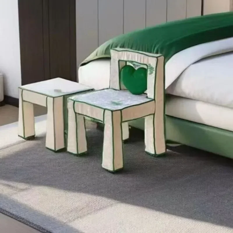 Love Cartoon Chair Retro Living Room Leisure Makeup Backrest Desk Chair Net Red Photo Background Single Sofa Stool