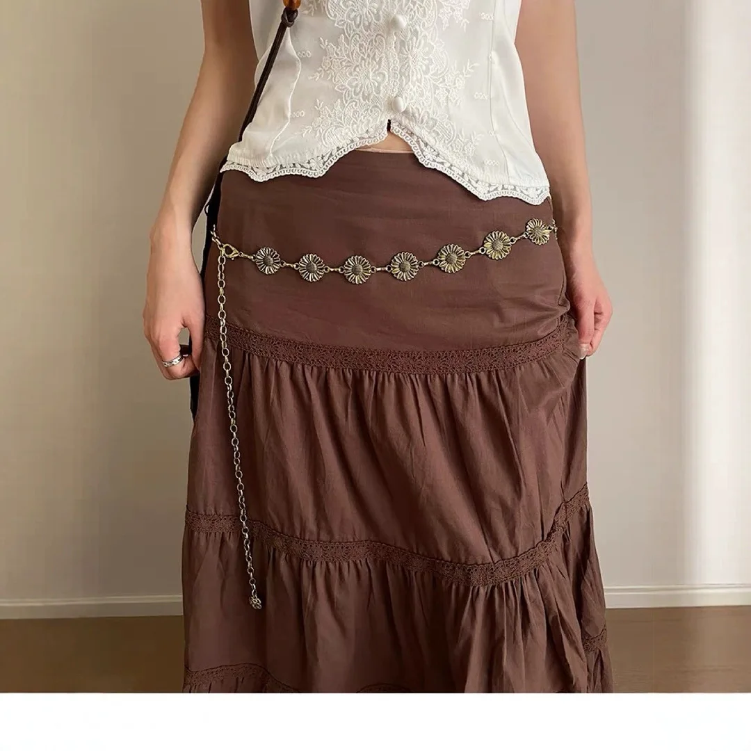 الرجعية المعادن عباد الشمس الخصر سلسلة المرأة الديكور جديد الصيف تنوعا فستان تصميم الخصر سلسلة-INS