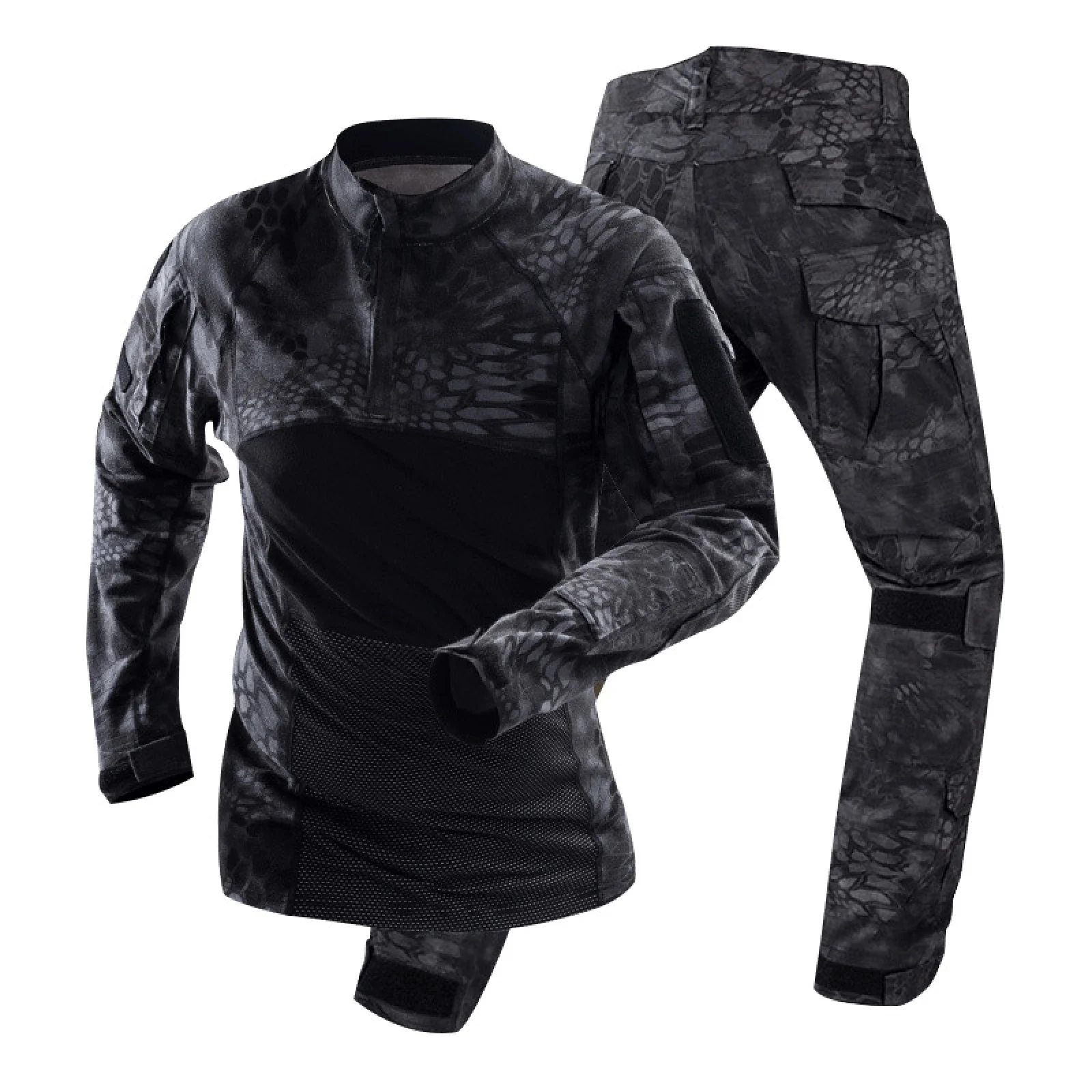 전술 정장 야외 유니폼 사냥 셔츠 Ghillie 정장 카고 바지 훈련 Airsoft Paintball 의류 세트 남성 Outwear
