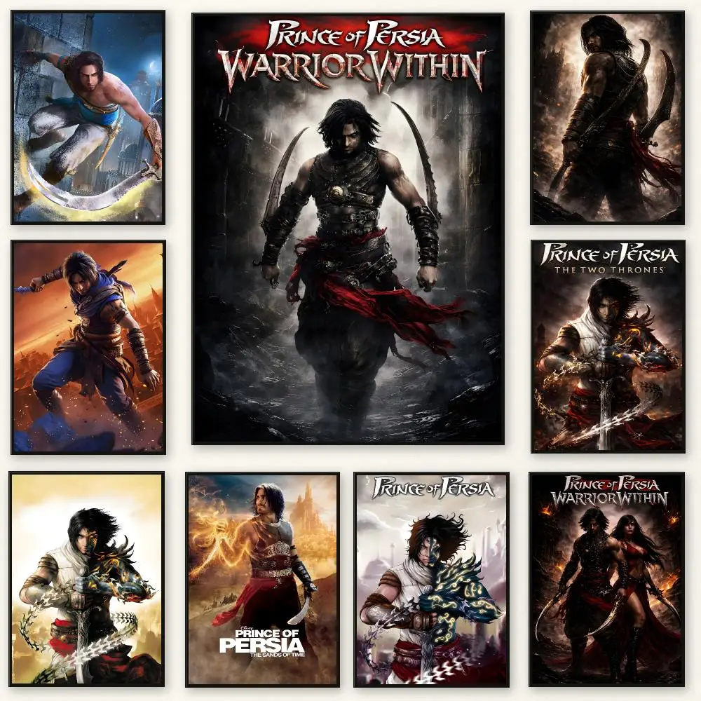 Adventure Game P-Prince Of Persia Poster Frameless Peel-and-Stick Removable Wall Art Print