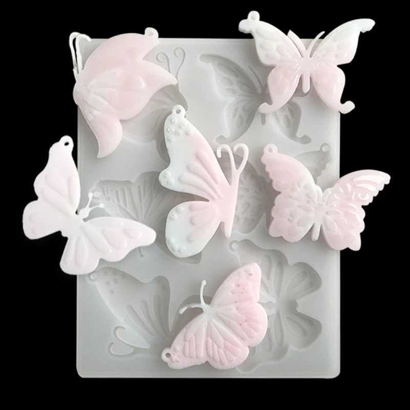 

YUYU Silicone Keychain Resin Mold Butterfly-Epoxy Casting Mold for DIY Crafts Pendant