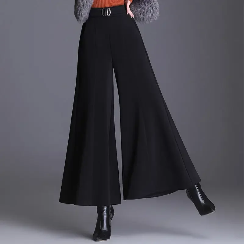 

Office Lady Fashion Black Oversize Suit Pants Spring Big Size Elastic High Waist Women Korean Streetwear Casual Trousers S6