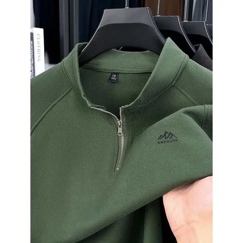 

Мужская толстовка с капюшоном Long Sve Pure Color на молнии, повседневный топ с принтом, элитный весенне-осенний свободный крой, деловой повседневный топ из полиэфирного волокна