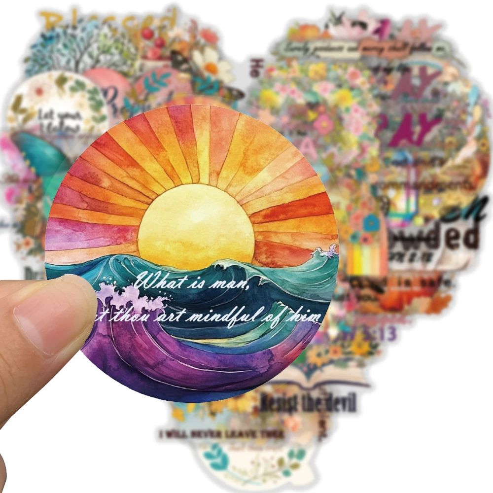 50PCS Landscape Bible Print Sticker Scrapbook Phone Suitcase Stationery Luggage Bottles Laptop Bottles Decorative Waterproof ﻿