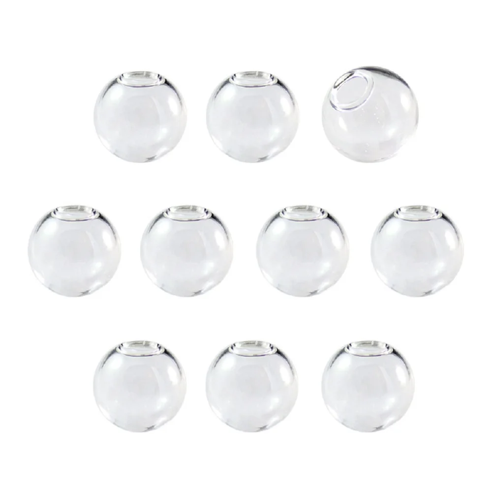 10pcs 6-40mm Empty Glass Round Ball Wish Bottles Pendant Charms DIY Vials cover Clear glass globe bubble orb crystal necklace