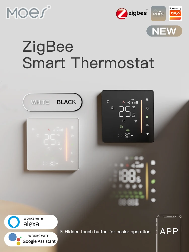 MOES Zigbee Thermostaat Kamertemperatuurregelaar van Water/Elektrische Vloerverwarming Gas Boiler Vochtigheid Tuya Werken met Alex 5A16A - afbeelding 2