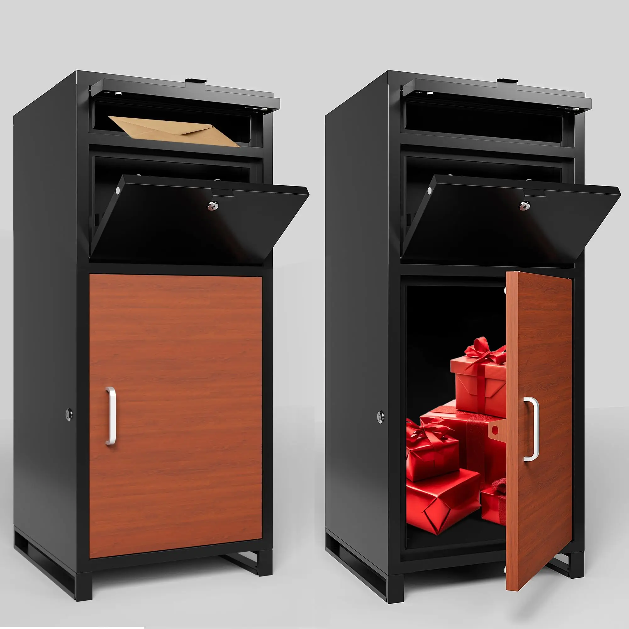 Package Box for Outside Deliveries,Parcel Drop Boxes for Outside,H36.61*W15.74*D15.74 Package Lock Box with