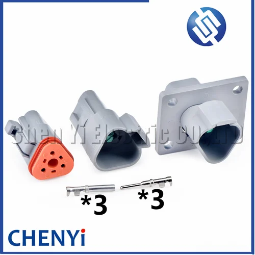 Conector impermeable automotriz de 3 pines enchufe de arnés de cables macho o hembra DT06-3S DT04-3P DT04-3P-L012 para la serie Deutsch DT