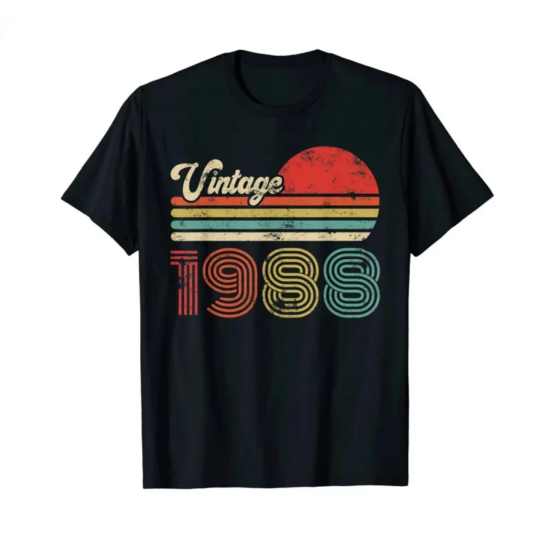 Vintage 1988 Birthday Gift T-Shirt Funny Classic T Shirts for wen women 35th 35 Year Olds Father and Mother streetwear  camisa