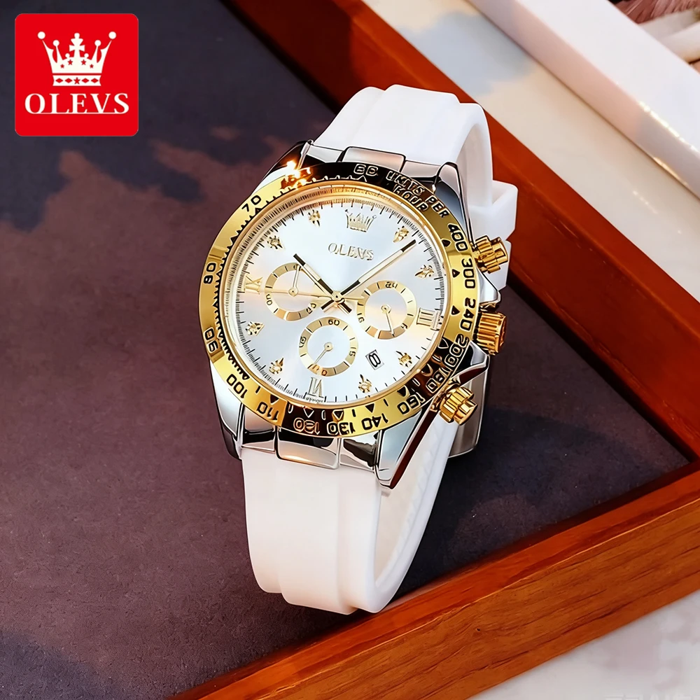 OLEVS décontracté mode femmes montres bracelet en Silicone haut de gamme Original montre-bracelet à Quartz pour dame étanche lumineux Date 5618