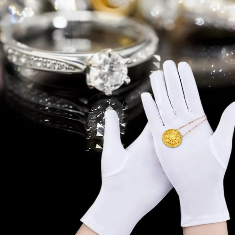2pcs Refined Accessory Gloves Deluxe Jewelry Presentation Gloves Washable Dropship