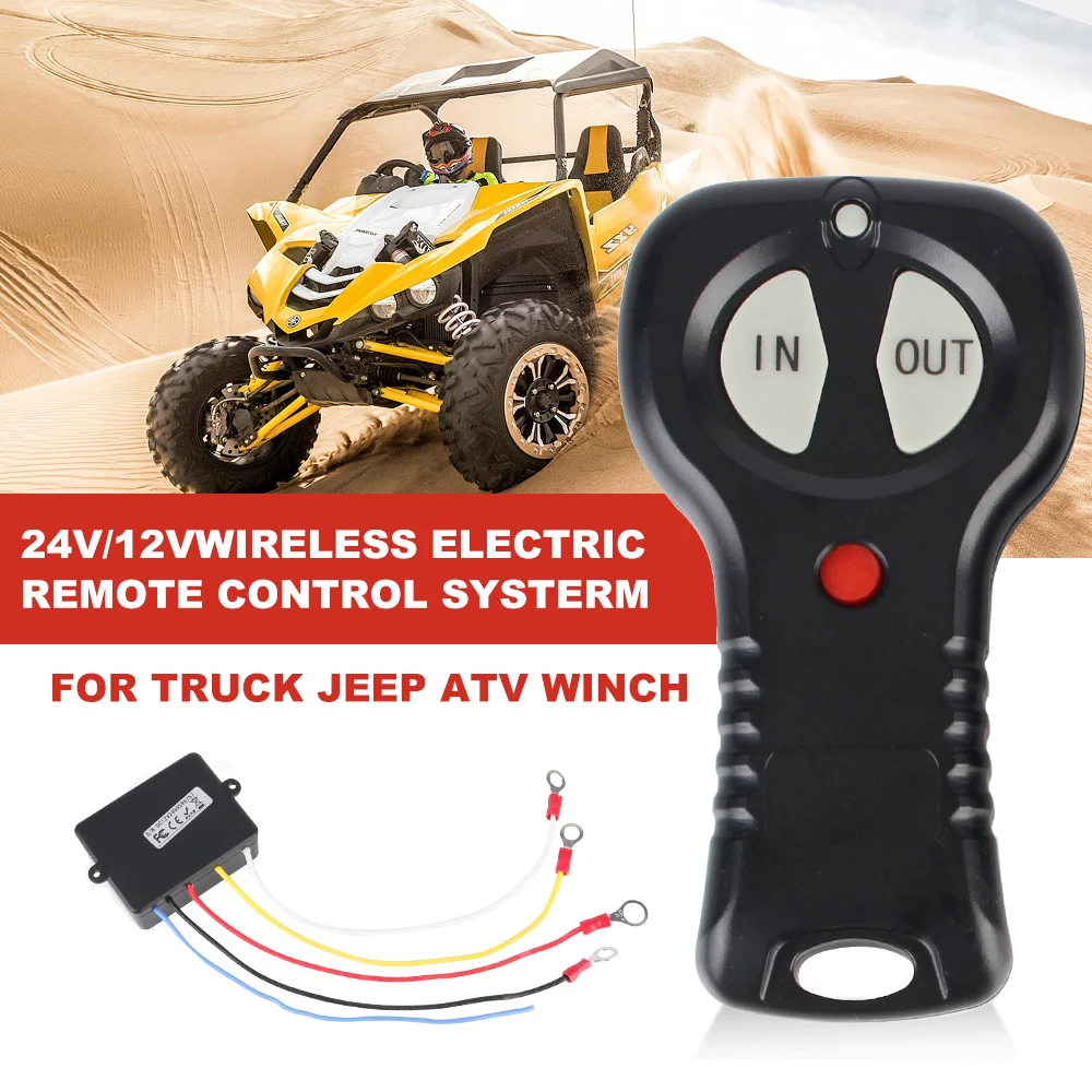 For Jeep Off-road ATV Truck Handset Switch Controller 12V/24V Wireless Winch Remote Control System