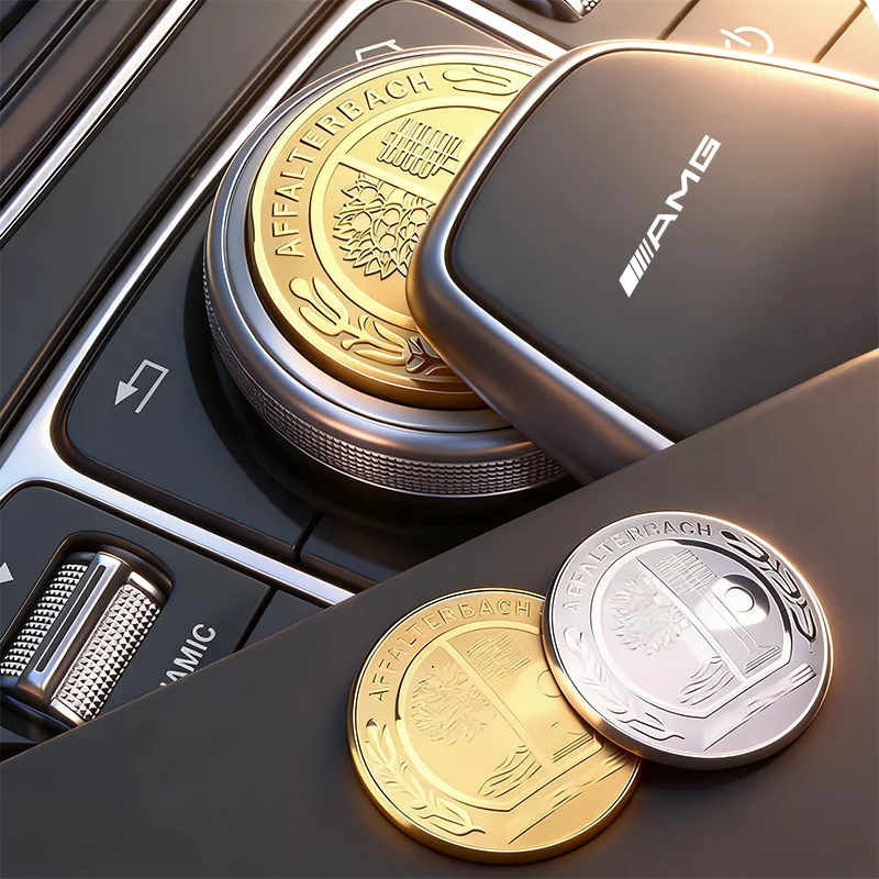 알루미늄 자동차 엔진 스타트 버튼 커버 스티어링 휠 스티커 배지 (메르세데스 벤츠 AMG GLC W203 W206 W220 W205 W211 W212 W202 용)