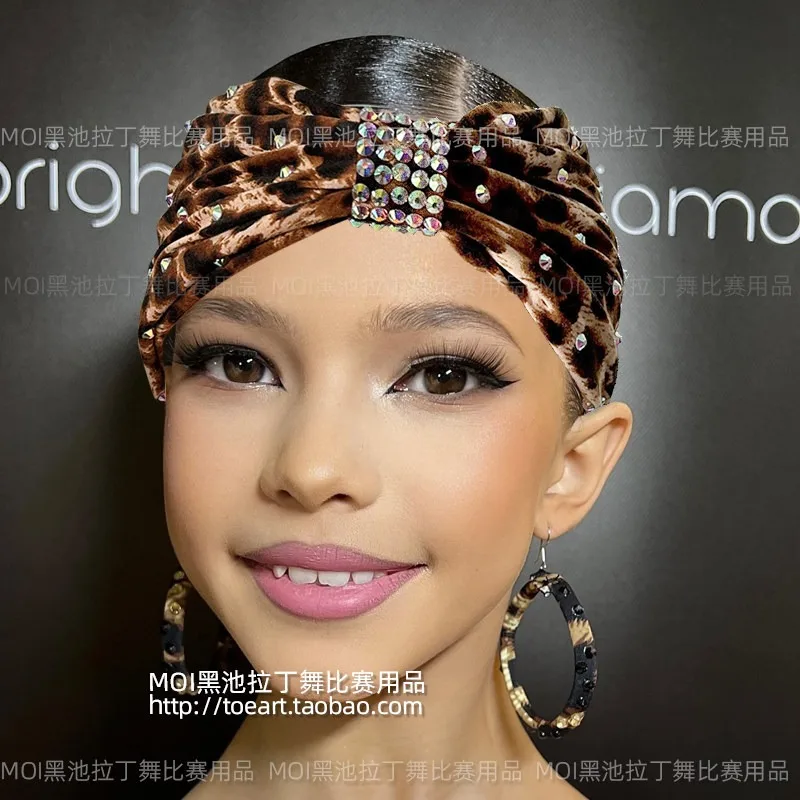 Customized Flash Diamond Latin Dance Headband National Standard Dance Competition Headwear Bundle Female Adult and Children