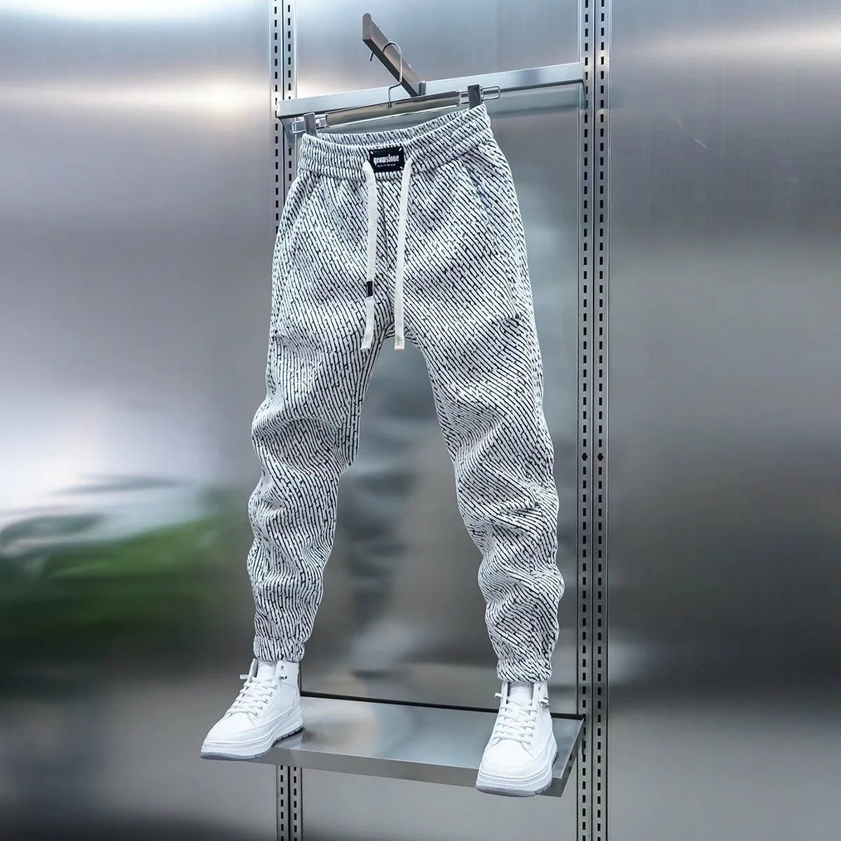 

2025 Small Fragrance Plaid Striped Ankle-length Sweatpants - Trendy, Versatile Casual Pants, Loose and Luxurious Sweatpants