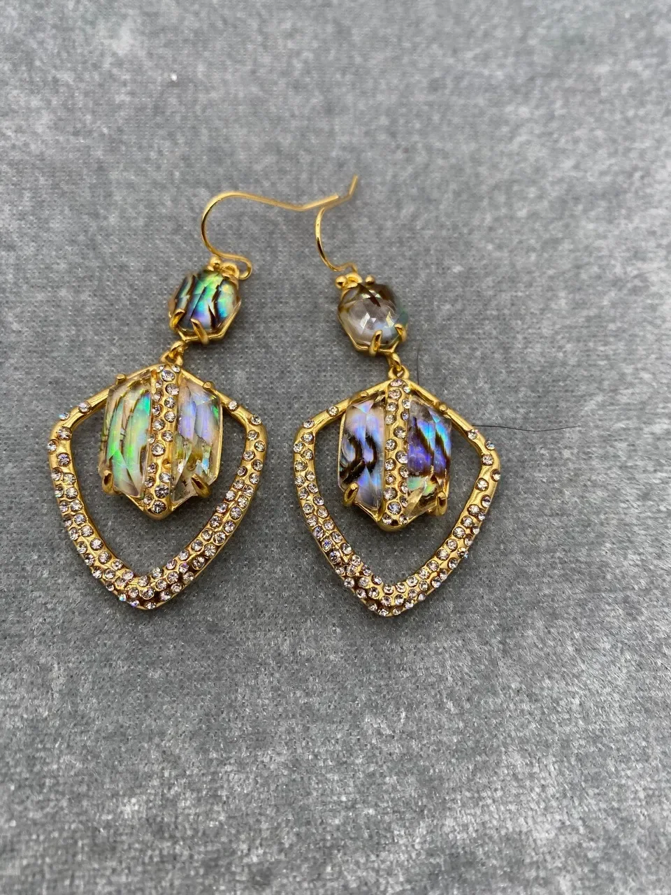 

European And American Fashion Creative Exaggerated Geometric Triangle Earrings Retro Stone Jewelry For Woman 2022 Trend
