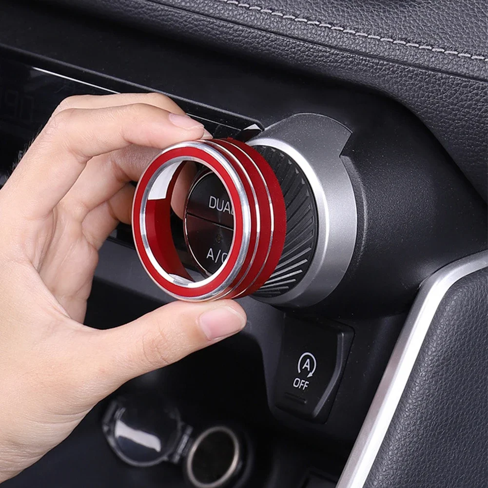 2Pcs Car AC Climate Control Knob Trim Button Cover for Toyota RAV4 2019 2020 2021 Auto Accessories Car AC Control Knob Cover