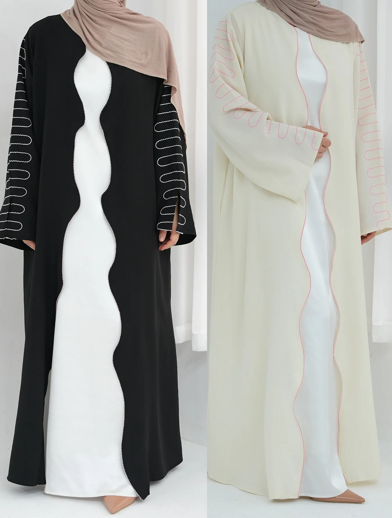 Abbigliamento islamico Turchia EID Ramadan Abaya modesto Abito Kimono Abito da donna musulmana Cardigan ricamato Abiti Abaya Dubai