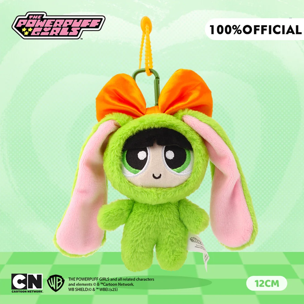 Echte Powerpuff Mädchen Dress Up Bunny Kaninchen Plüsch Spielzeug 12 cm Nette Fliege Plüsch Puppe Tasche Dekoration Mädchen Geschenke spielzeug