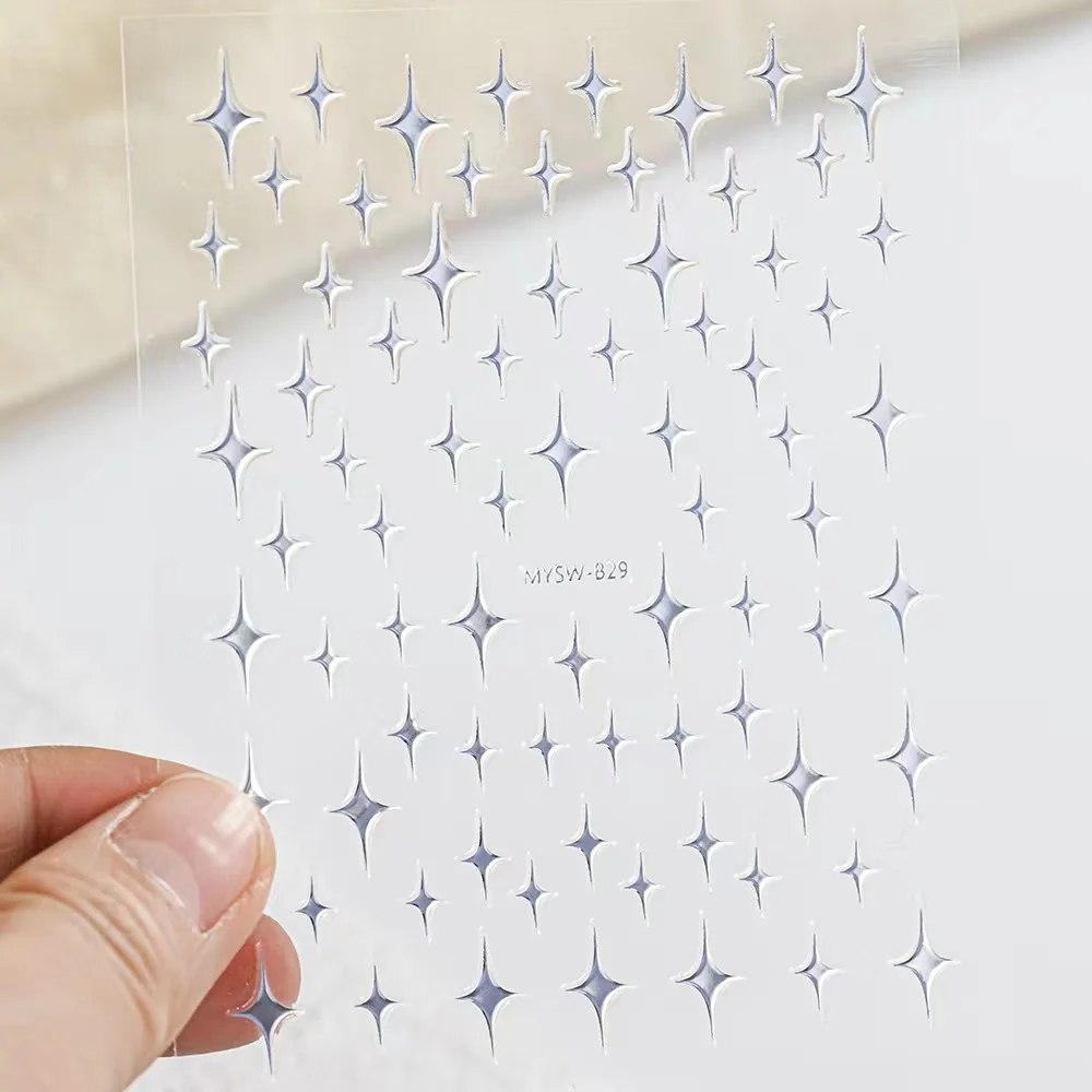 1 stücke 3D Kawaii Splitter Stern Design Nail art Aufkleber Luxus Acryl Selbstklebende Transfer