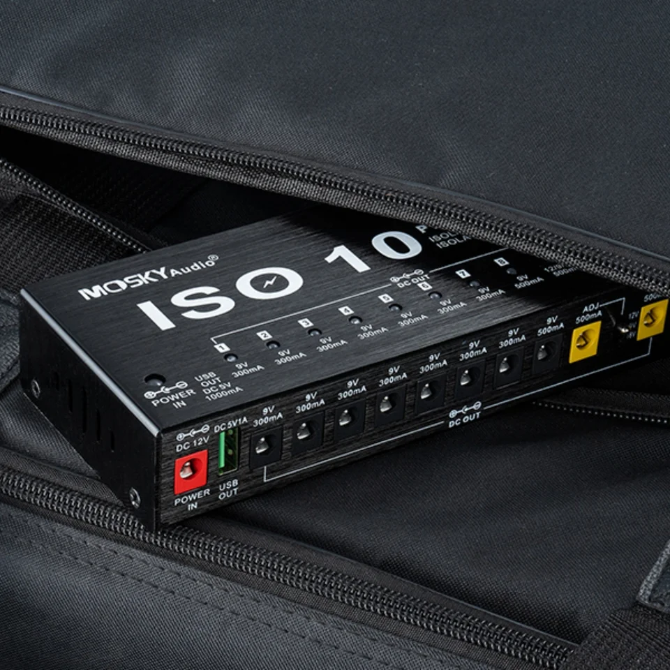 MOSKY ISO-10 ギターエフェクトペダル電源 10 絶縁 DC 出力/5V USB