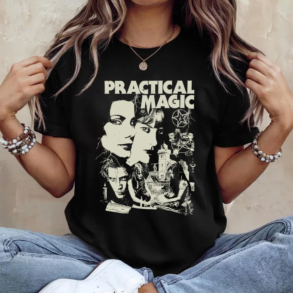 Practical Magic Vintage Graphic T-shirt Witch Tshirt 90's Retro Shirts Halloween Shirt Men Women Short Sleeves Tops Horror Gift