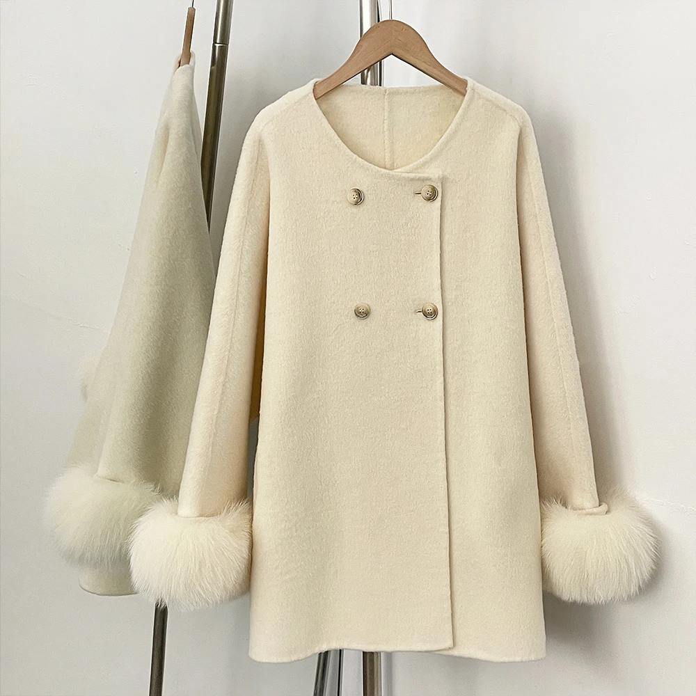 OFTBUY Jacket with Fur Wool Coat Women's Clothing Traf 2026 Women's Clothing Warm New Original Casual Women's Demi-season Jacket