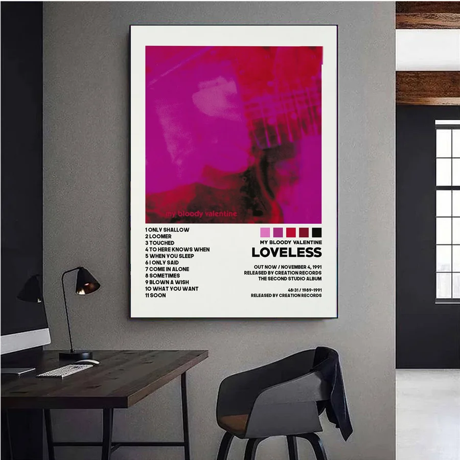 M-My Bloody Valentine Loveless Musik Album Cover Tracklist Poster Drucke Wand Kunst Bild Leinwand Malerei Wohnzimmer Hause de