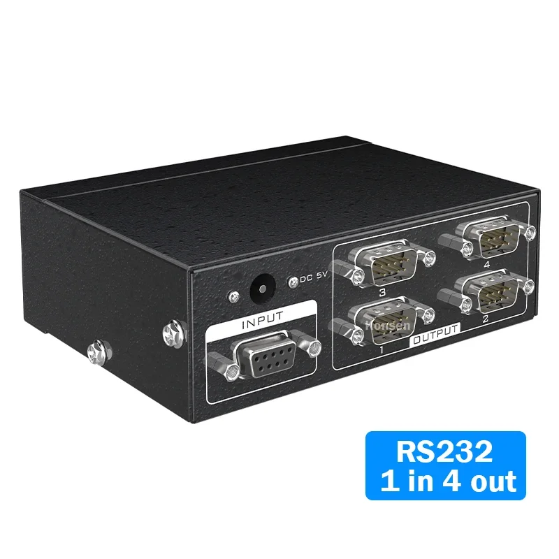 MT-RS104 RS232 Splitter 1 in 4 out RS232 Splitter 1 to 4 Bi-direction Switcher 4 to 1 Protocollo Trasferimento Serial adapter