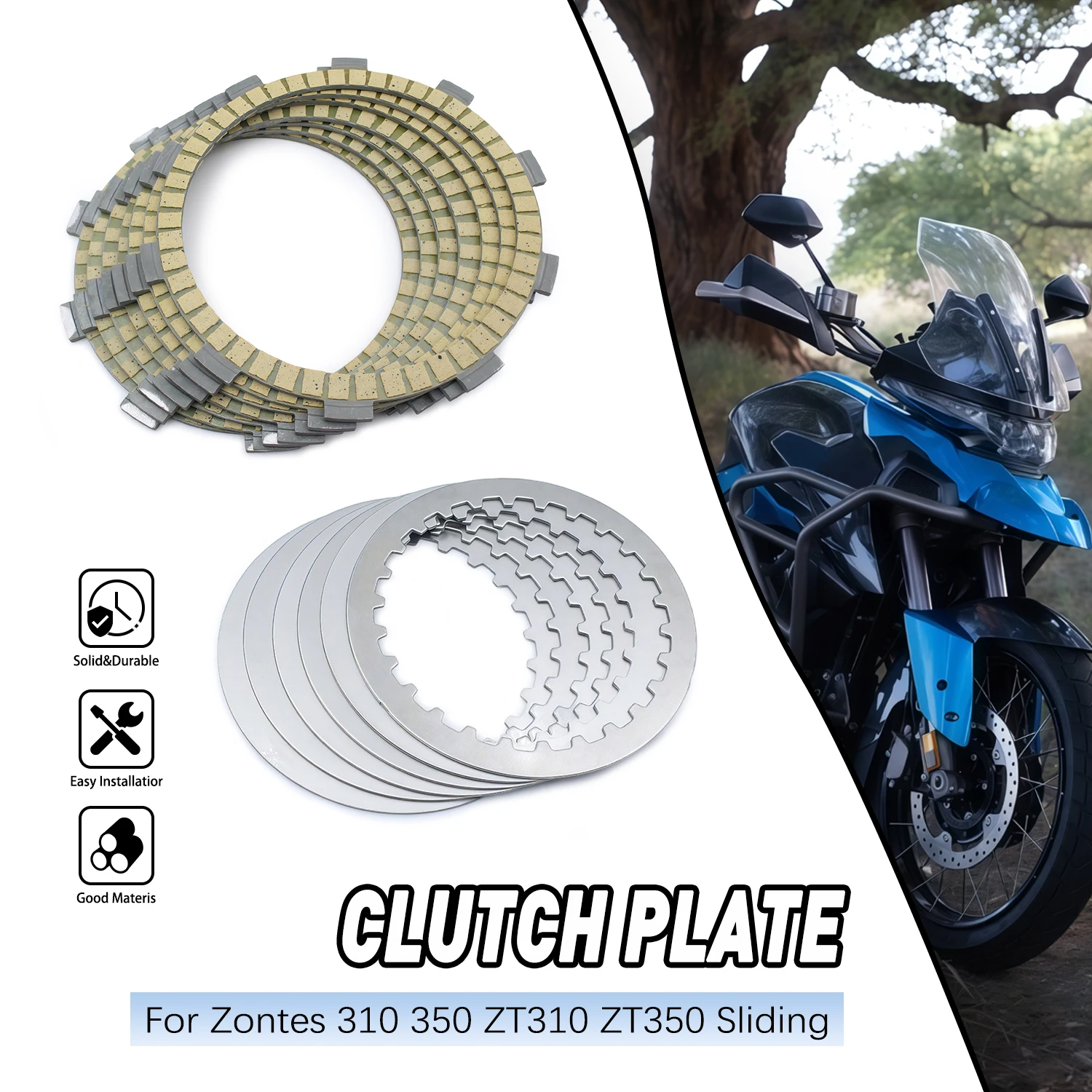 Motorcycle Clutch Plate Steel Plate Friction Disc Kits Accessories For Zontes ZT 310 350 ZT310 ZT350 Sliding Engine Parts