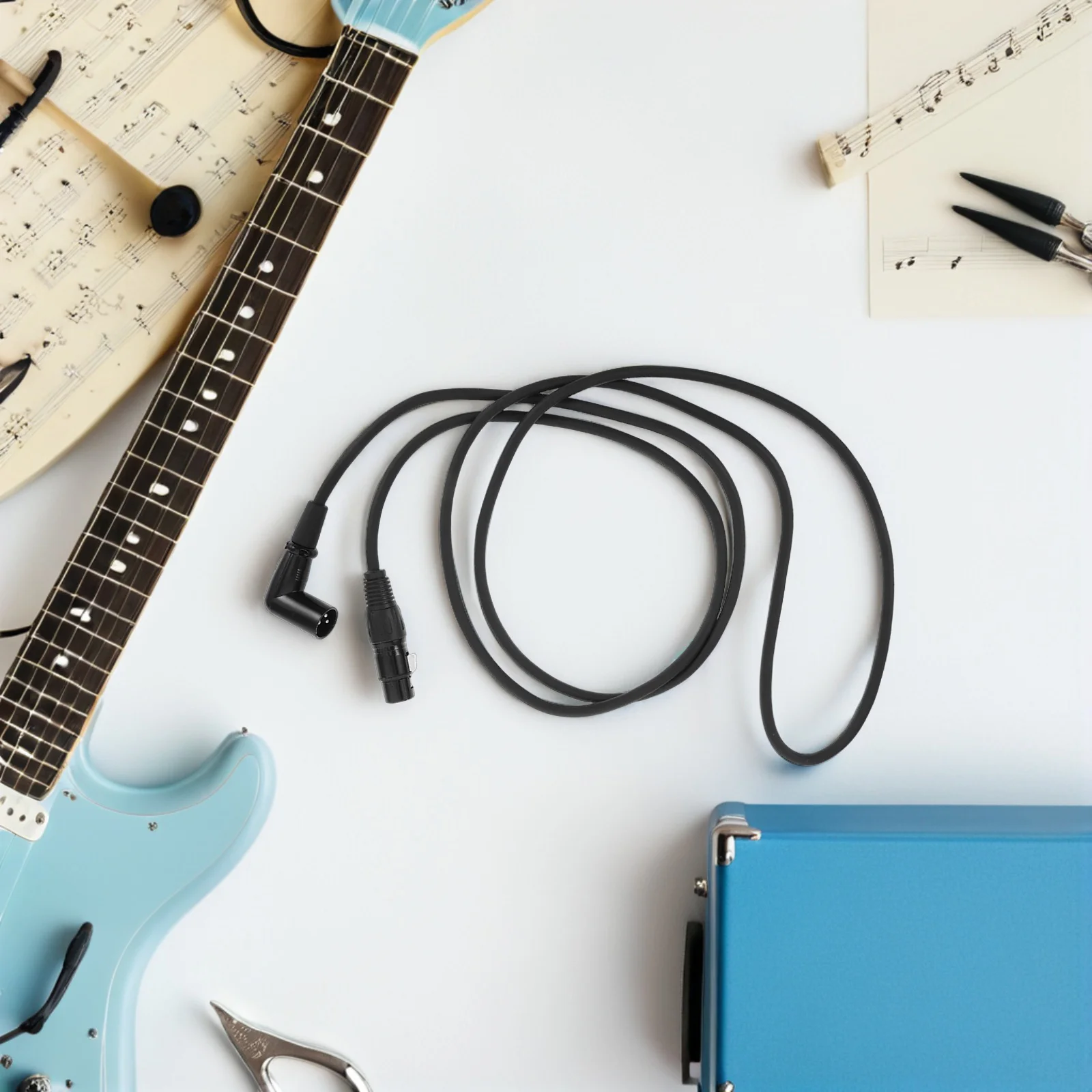 

90 Degree Right Angle Xlr Male to Female Balanced Microphone Cable Dual Shielded for Audio Interface Mixer Powered Speakers