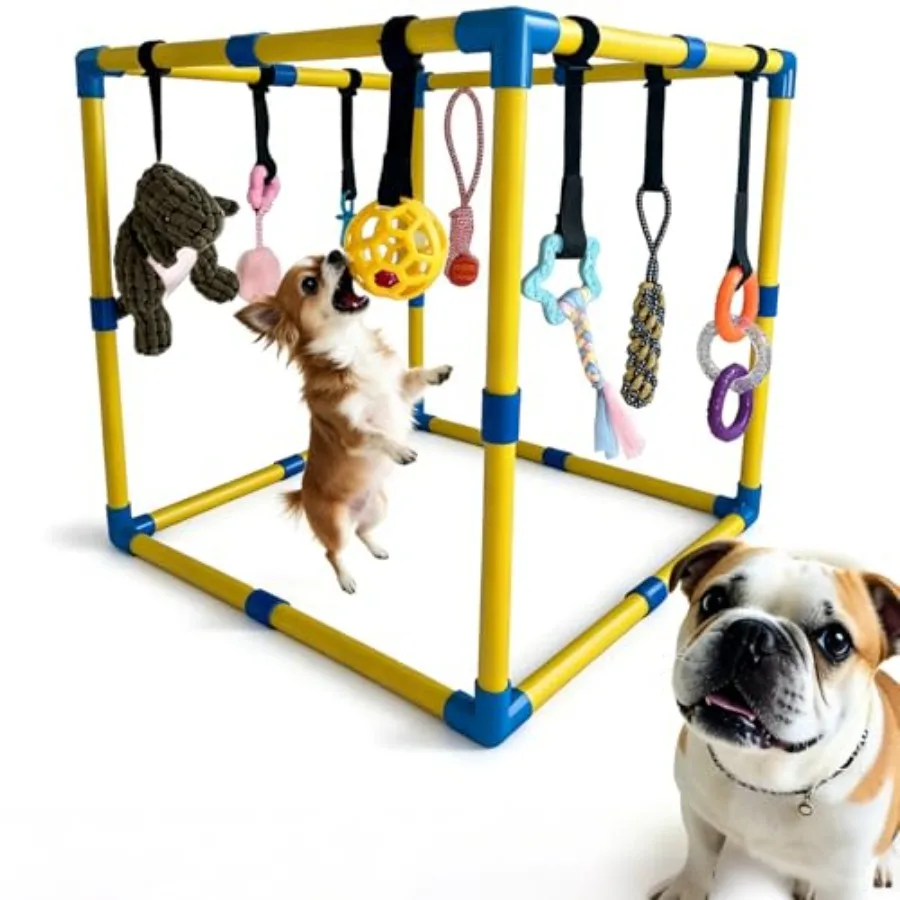 

Игровой комплекс для щенков: развивающие игрушки для развлечения и занятий, 9 съемных/сменных подвесных игрушек для собак для веселья и упражнений