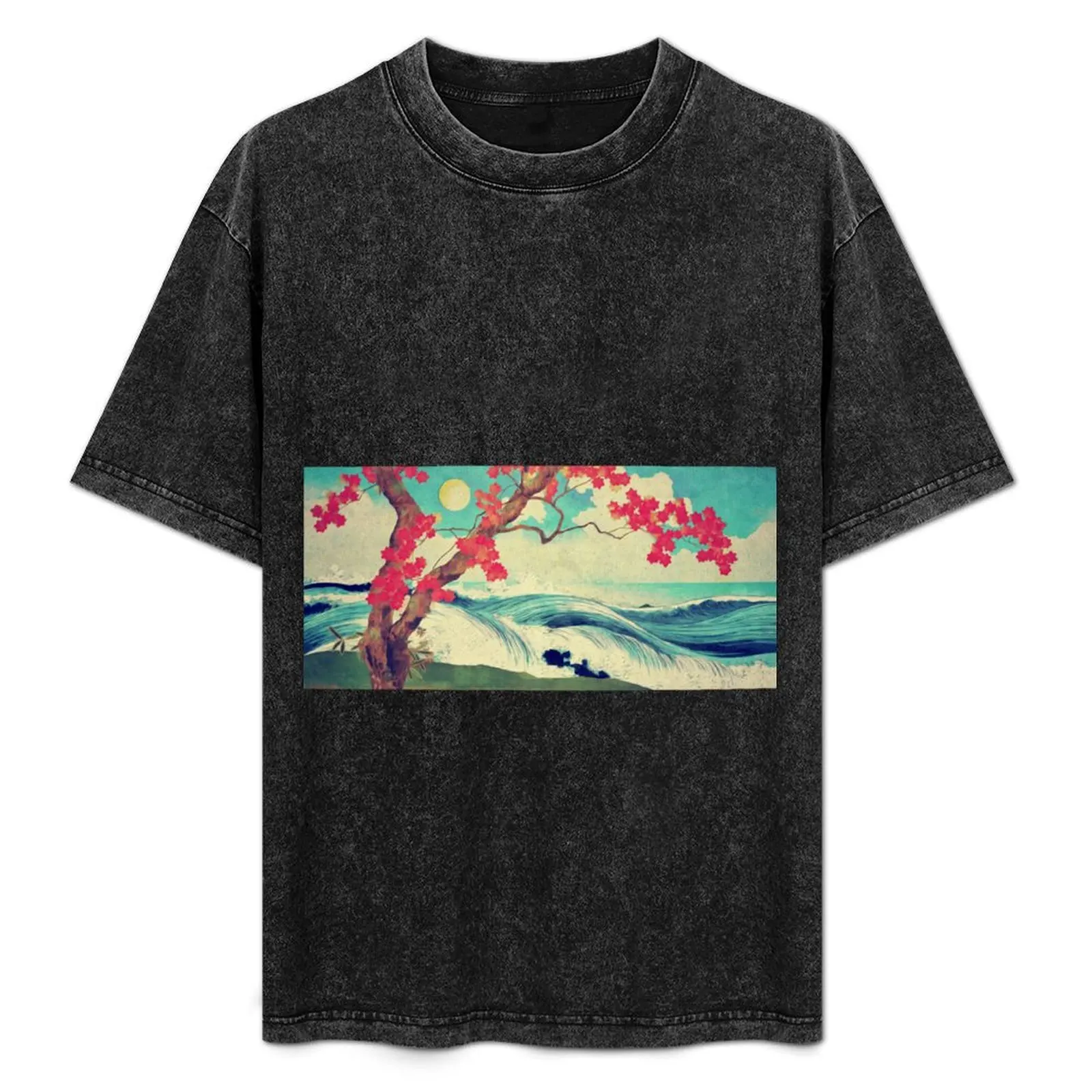 

Waking to the Wild and Beautiful Ocean of Dhin T-Shirt Minimalist Casual Short Sleeve Top