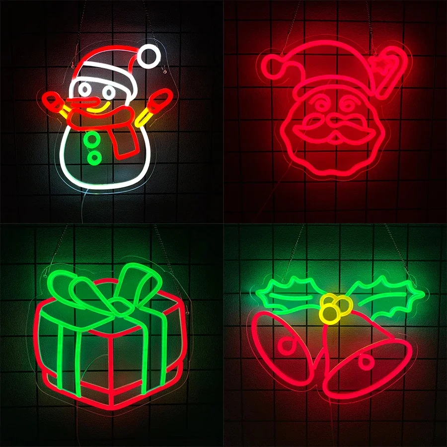 

Christmas Series Beauty Salon Decor Room Wallpaper for Wall Bar Neon Party Accessories Usb Gifts Signs to Hang. Used Powered