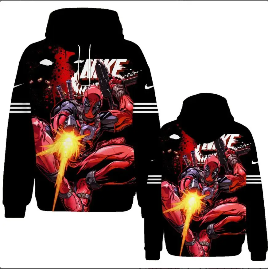 Deadpool Boys and Girls Hoodies Wolverine Men's Hoodies 3D Printed Venom Pullovers Oversized Men's Hoodies MINISO Men's Clothing